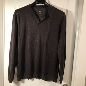 Armani Exchange XL Gray Linen Knit Shirt